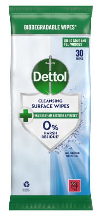 Dettol Large, Antibacterial Cleansing Surface Wipes (30 pack)