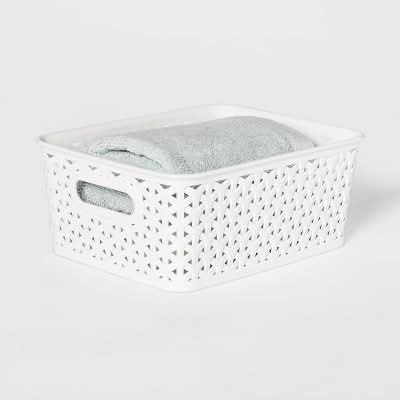 Brightroom Small Decorative Storage Basket, White