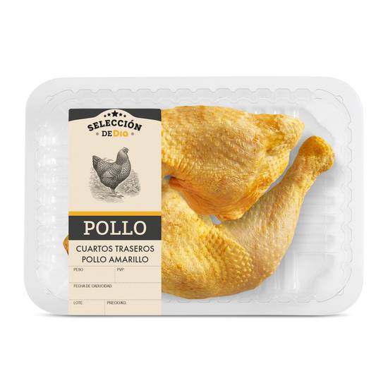 Cuartos Traseros de Pollo Amarillo Selección de Dia Bandeja 650 Gr.