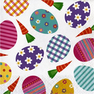 Signature Select Patterned Eggs Lunch Napkins 16 Count - Each