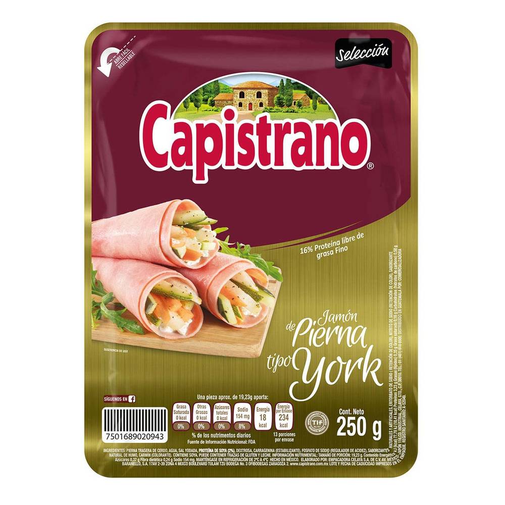 Capistrano · Jamón de pierna tipo york (250 g)