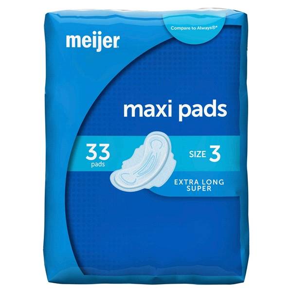 Meijer Extra Long Super Maxi Pads With Flexi-Wings