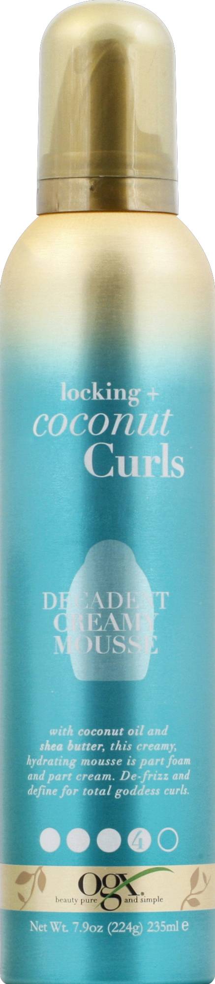Ogx Locking + Coconut Curls Decadent Creamy Mousse