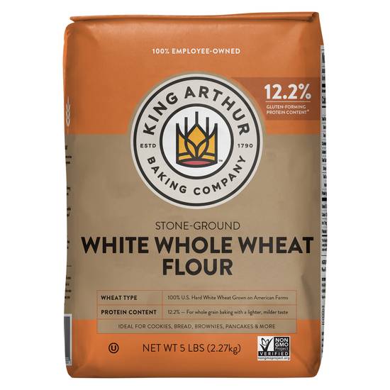 King Arthur Stone-Ground White Whole Wheat Flour (5 lbs)
