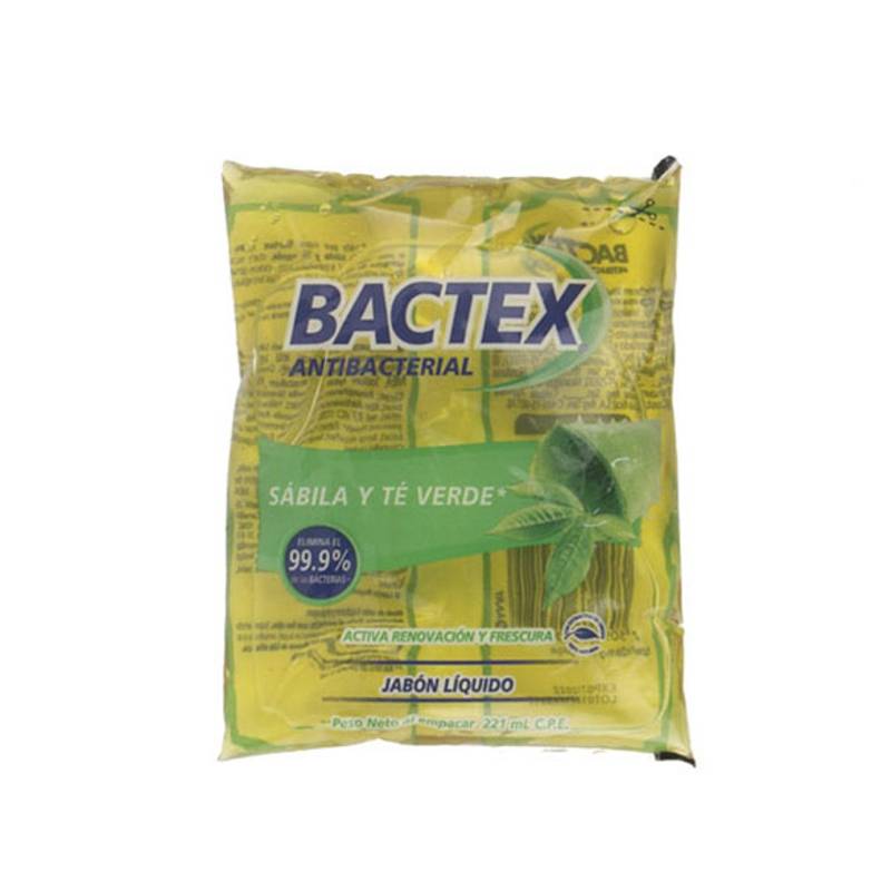 Bactex Jabon Liquido Manos Sabila Y Te Verde Doy Pack 221 Ml
