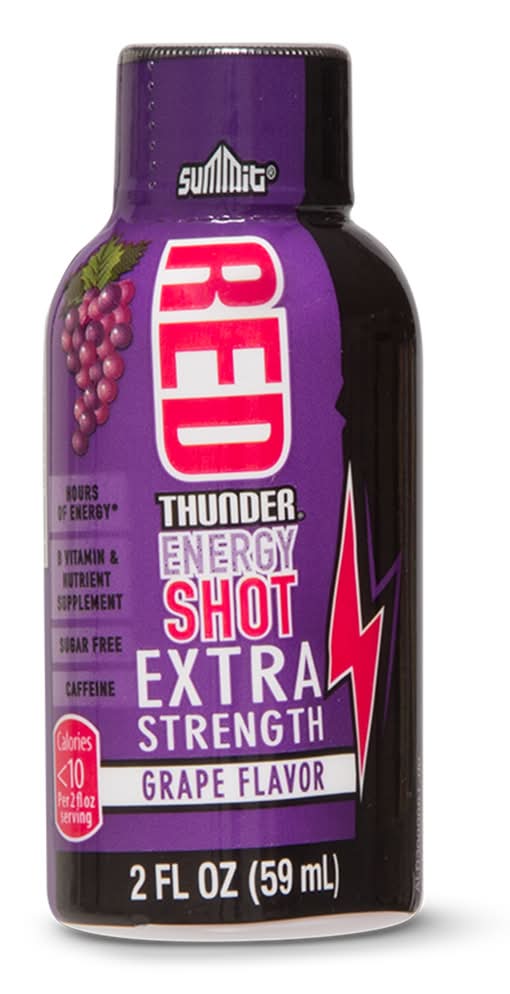 Summit Red Thunder Extra Strength Energy Shot, Grape (2 fl oz)