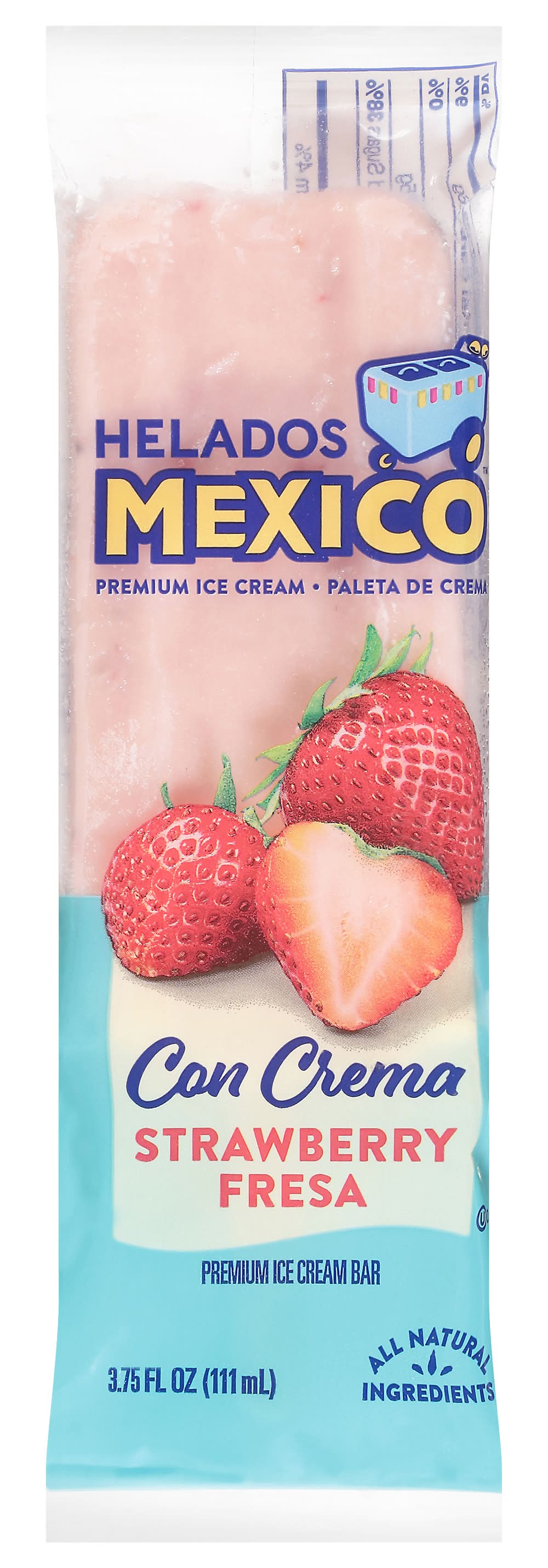 Helados Mexico Premium Strawberry Ice Cream Bar (4 fl oz)