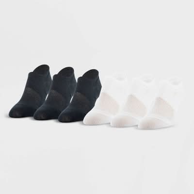 Peds Arch Support Breathable Mesh All Day Active Ultra Low No Show Socks, Women, 5-10, Assorted (6 ct)