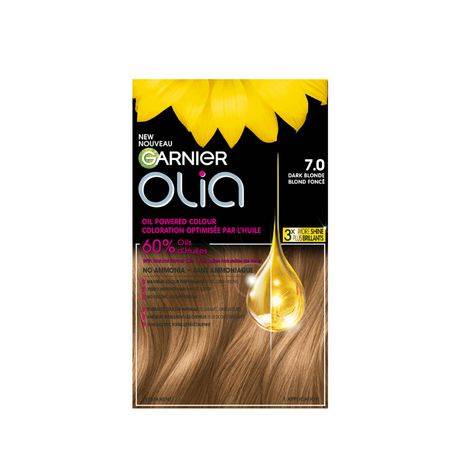 Garnier Olia No Ammonia Oil Powered Permanent Hair Colour, 7.0 Dark Blonde