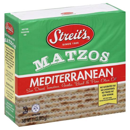 Streit's Mediterranean Garlic & Olive Oil Matzos