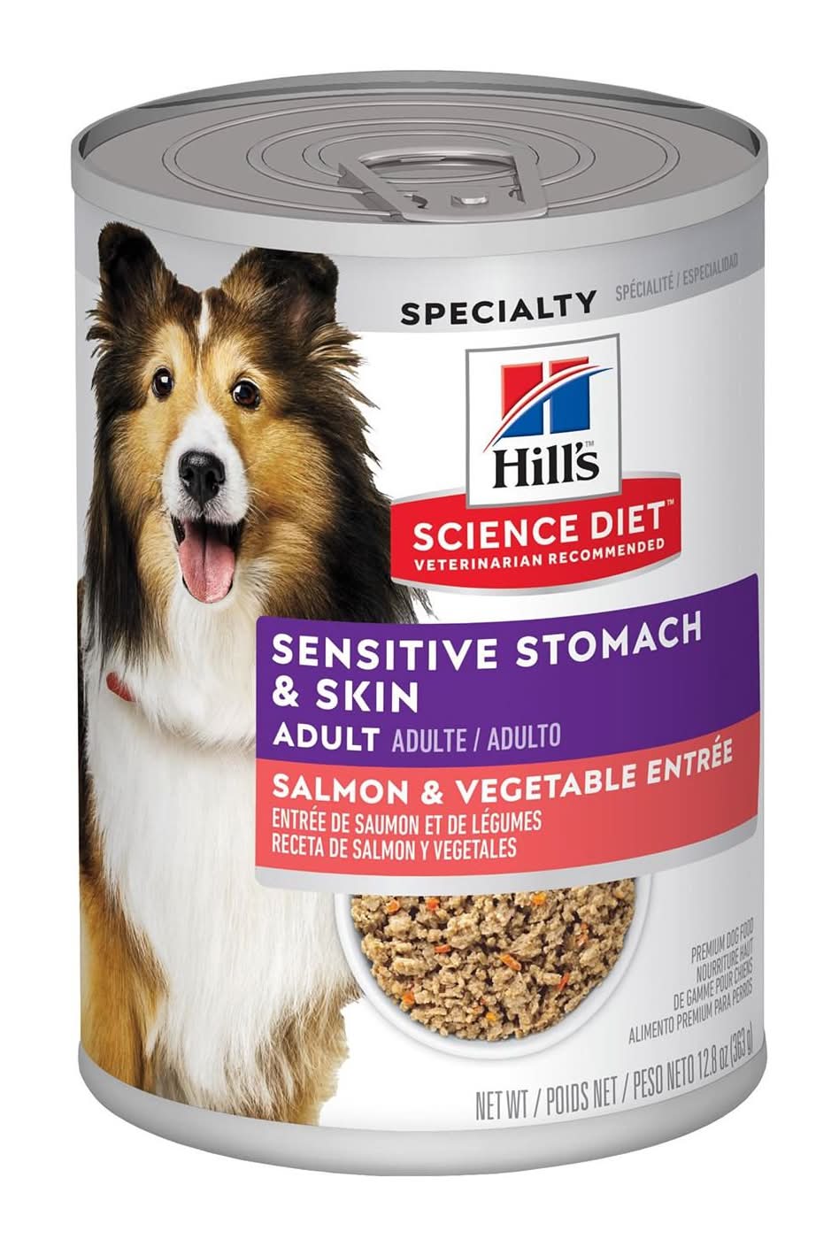 Hill's Science Diet Sensitive Stomach & Skin Salmon & Vegetable Entree Adult Dog Food, 12.8 oz