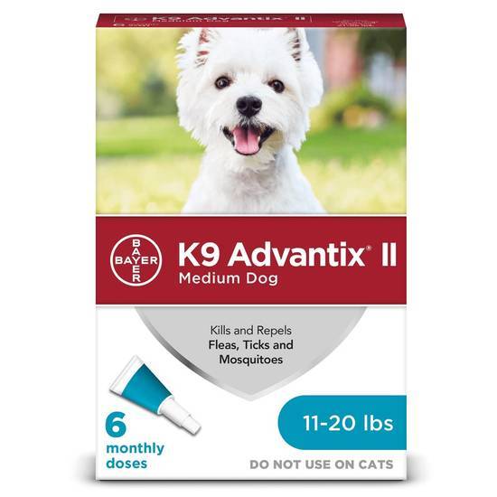 K9 Advantix Ii Medium Dog Topical Flea & Tick Treatment (6 doses)