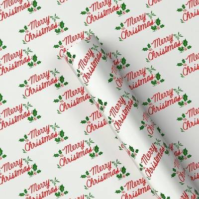 Wondershop Merry Christmas Gift Wrap, 20 sq ft, White