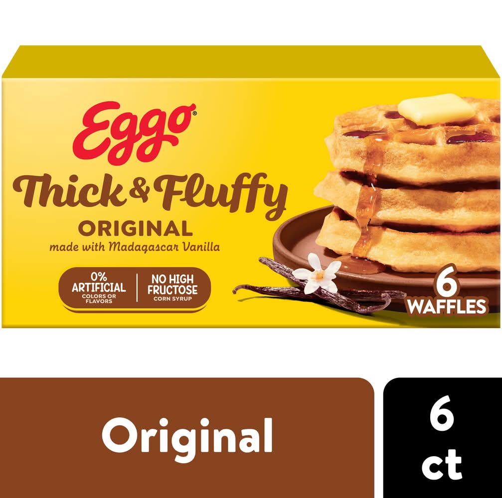 Eggo Thick & Fluffy Waffles, Original (12.76 oz, 6 ct)