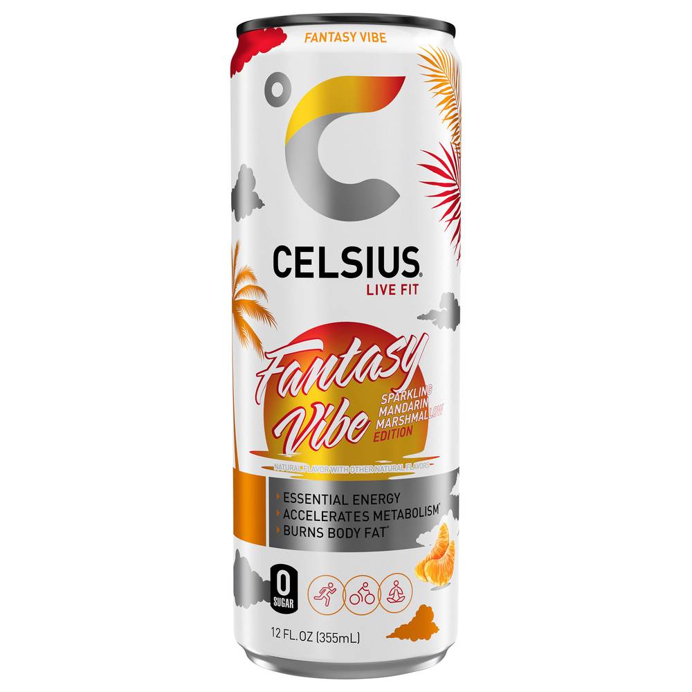 Celsius Live Fit Sparkling Energy Drink, Mandarin Marshmallow (12 fl oz)