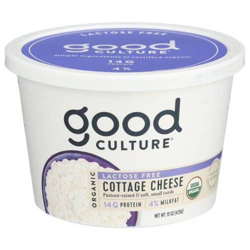 Good Culture Organic Lactose Free 4% Milkfat Cottage Cheese