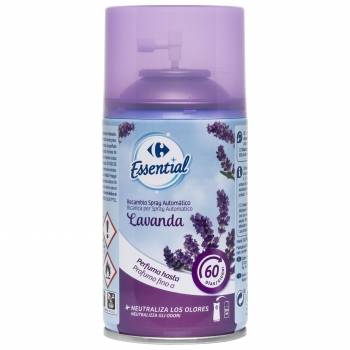 Ambientador automático lavanda recambio Essential Carrefour 1 ud.