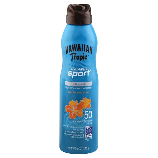 Hawaiian Tropic Island Sport Clear Spray Sunscreen Spf 50 (6 oz)