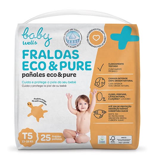 Fraldas Eco e Pure T5 13-18 KG
