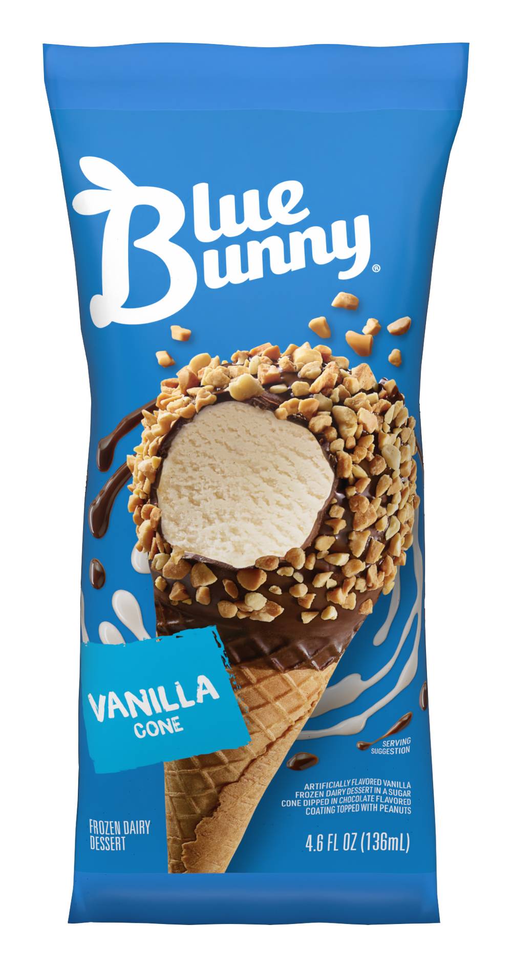 Blue Bunny Creamy Vanilla Cone Coated in Chocolate (4.8 oz)