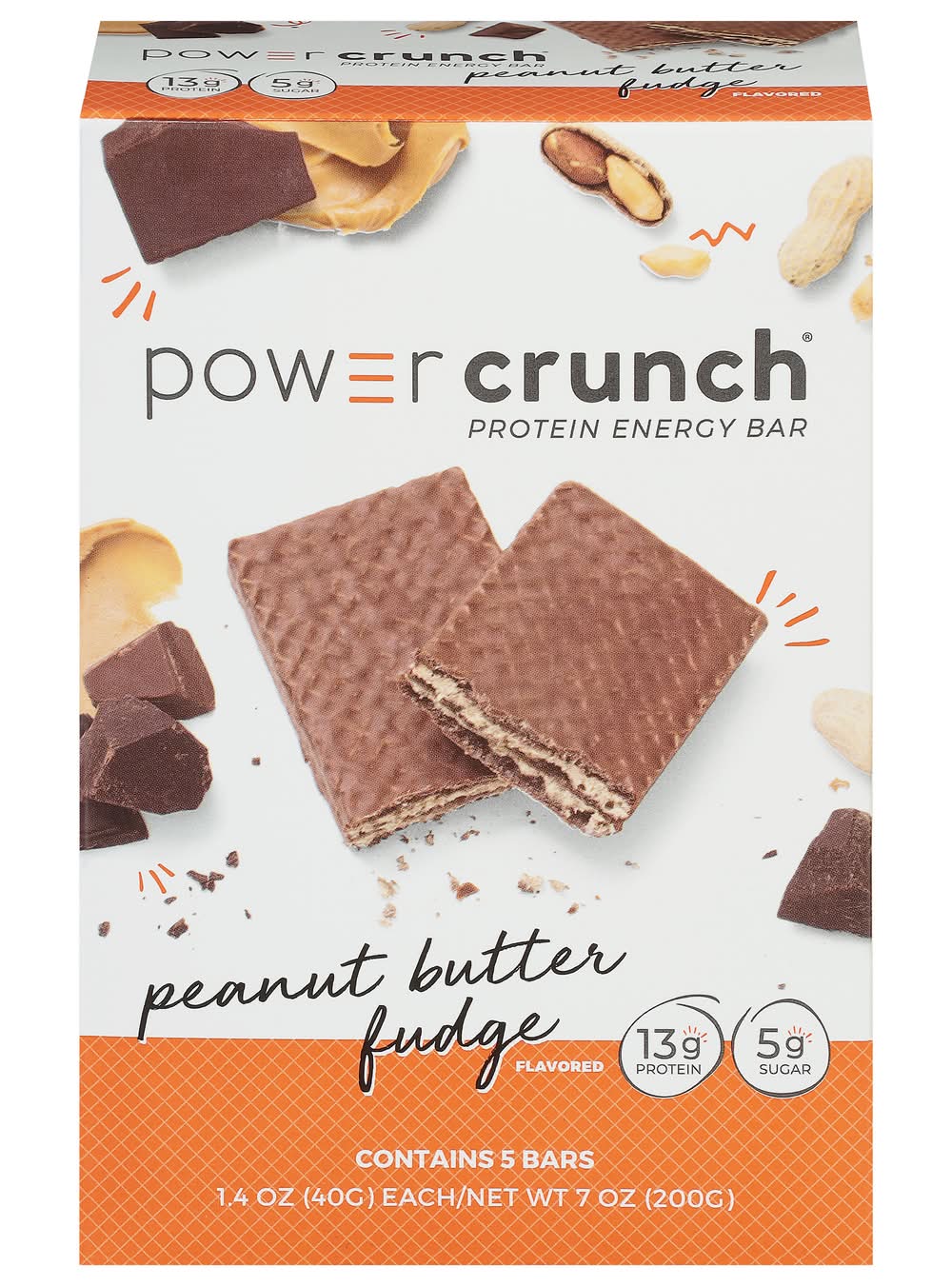 Power Crunch Protein Energy Bar, Peanut Butter Fudge (5 x 1.4 oz)