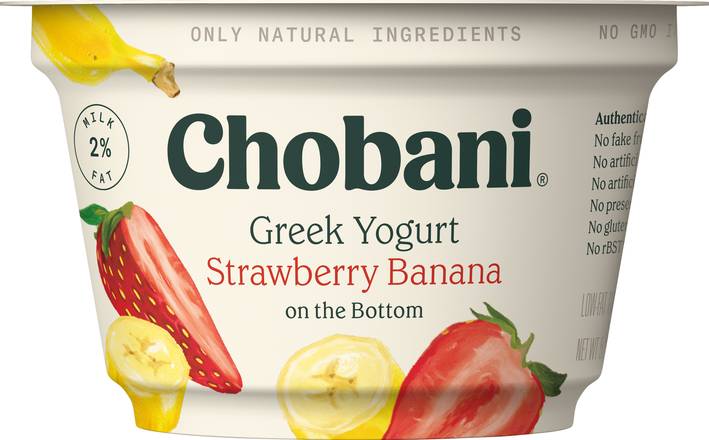 Chobani Greek Yogurt Strawberry & Banana on the Bottom 2% Milkfat