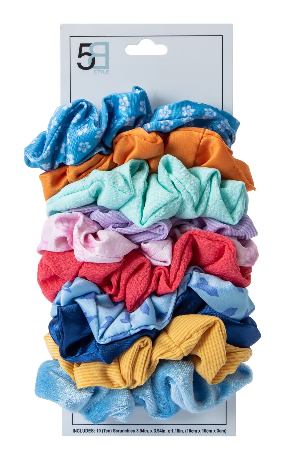 Scrunchie 10-Pack Blue Flower