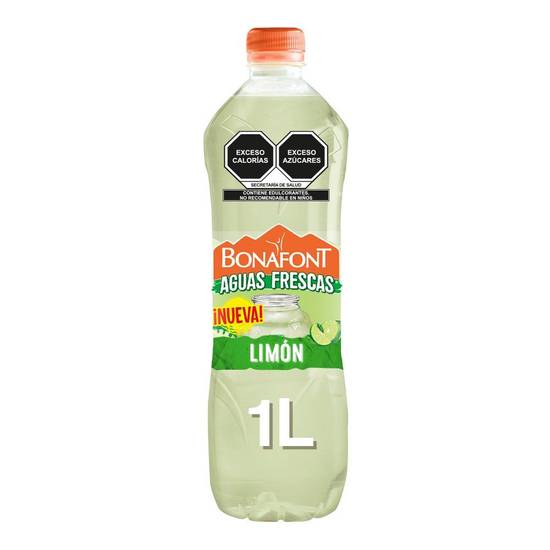 Bonafont agua fresca sabor limón (botella 1 l)