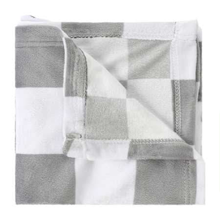 2-Sided Plush Throw 50inx60in Check Print