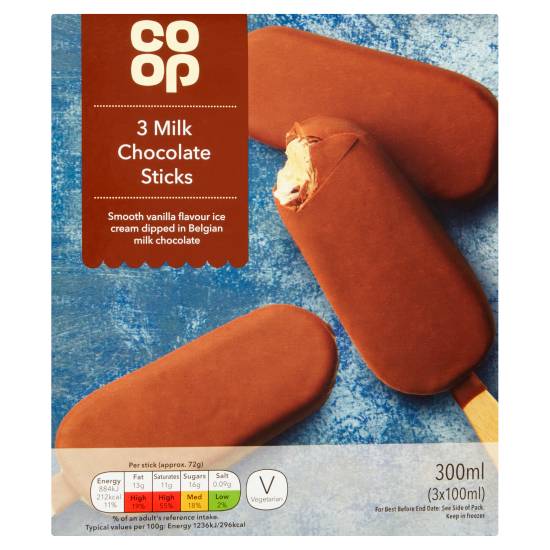 Co-Op Milk Chocolate Sticks 3 X 100ml (300ml)