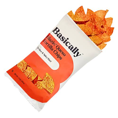 Basically Party Size Blazin' Queso Tortilla Chips (13 oz)