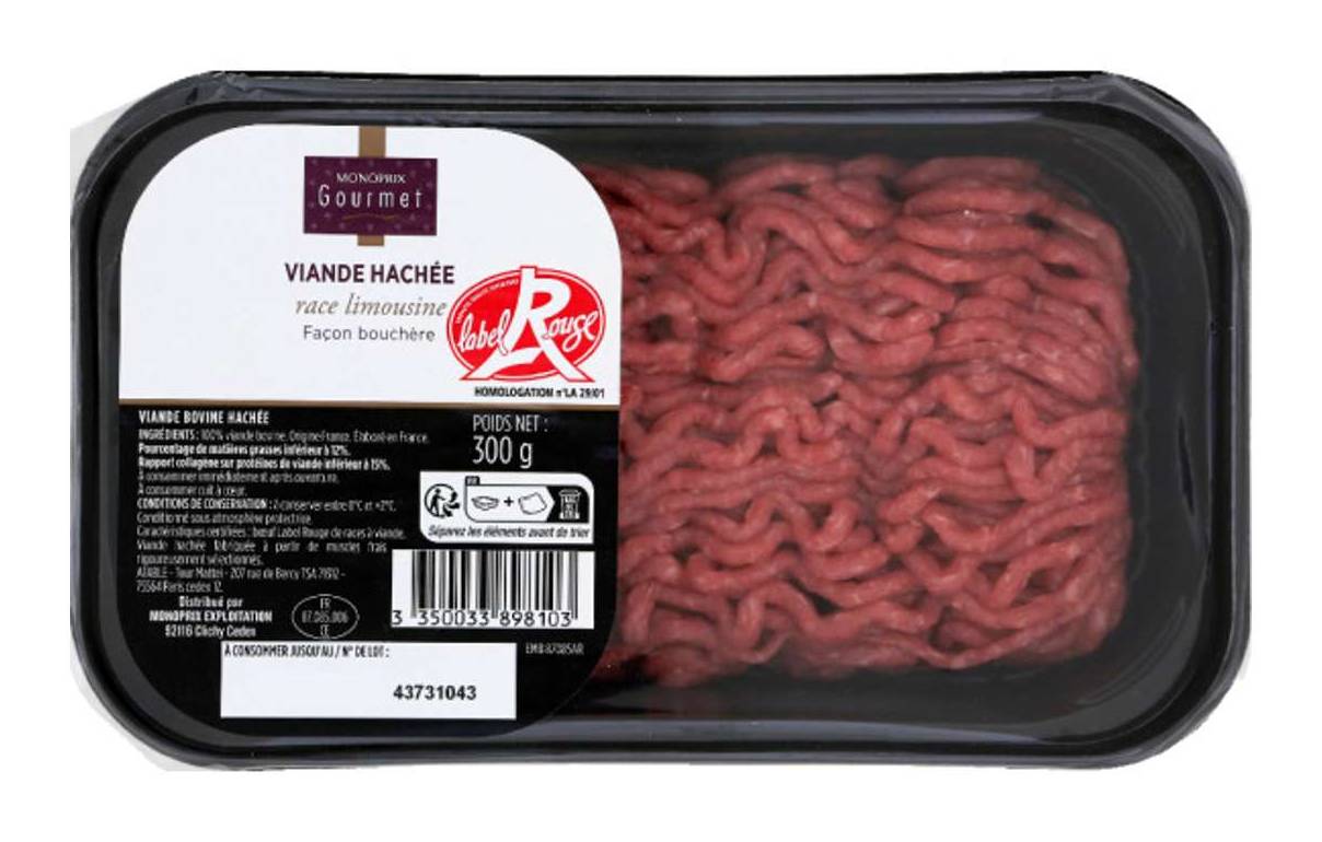 Monoprix Gourmet - Viande hachée de race limousin (300g)