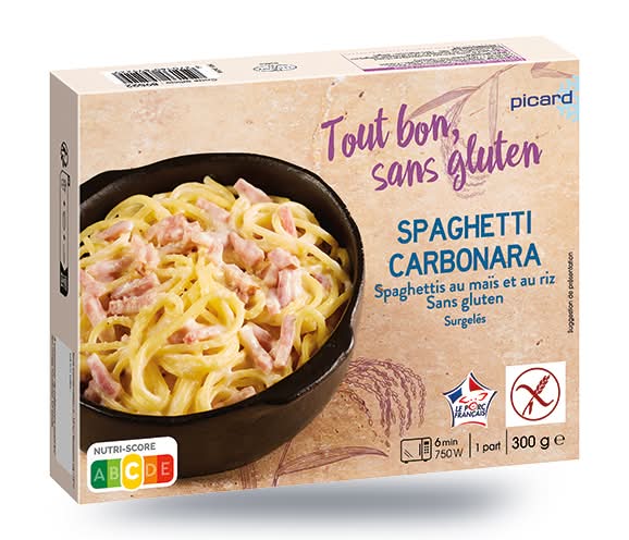 Spaghetti carbonara au maïs et au riz, sans gluten