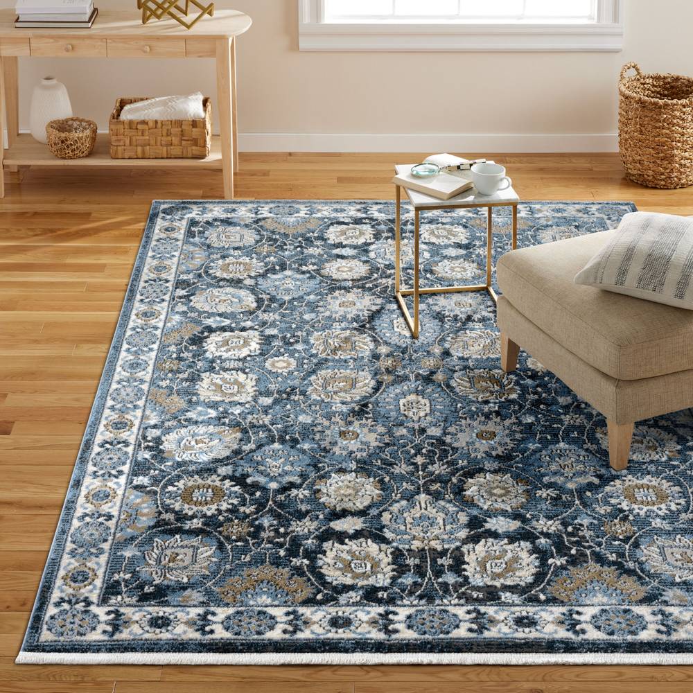 allen + roth Blue Garden 8 X 10 (ft) Blue Indoor Floral/Botanical Area Rug | 1-525-309