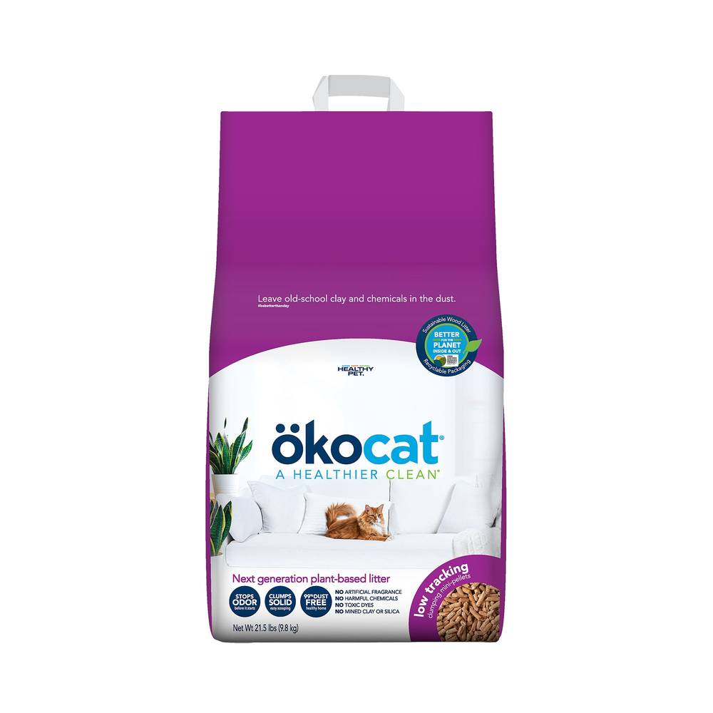 Okocat® Less Mess Clumping Wood Cat Litter - Low Dust, Low Tracking, Natural (Size: 21.5 Lb)