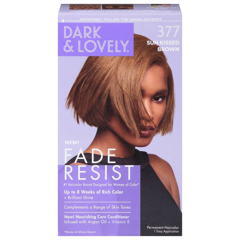 Dark and Lovely 377 Sun Kissed Brown Fade Resist Hair Dye (8 oz)