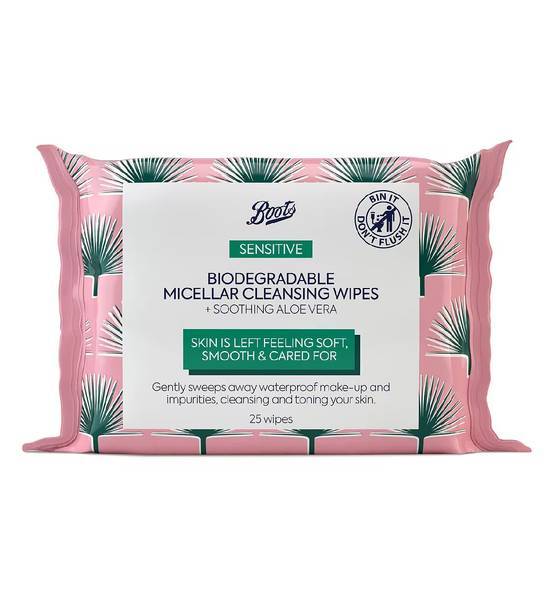Boots Biodegradable Micellar Cleansing Wipes 25s