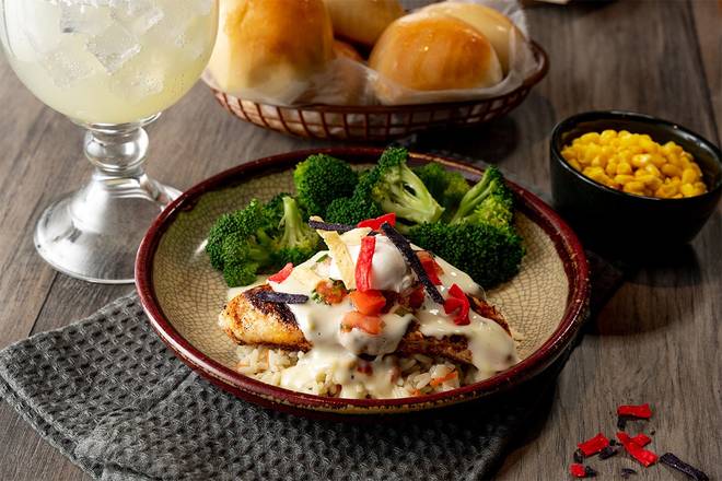 Order Queso Smothered Chicken food online from Logan's Roadhouse store, Spring Hill on bringmethat.com