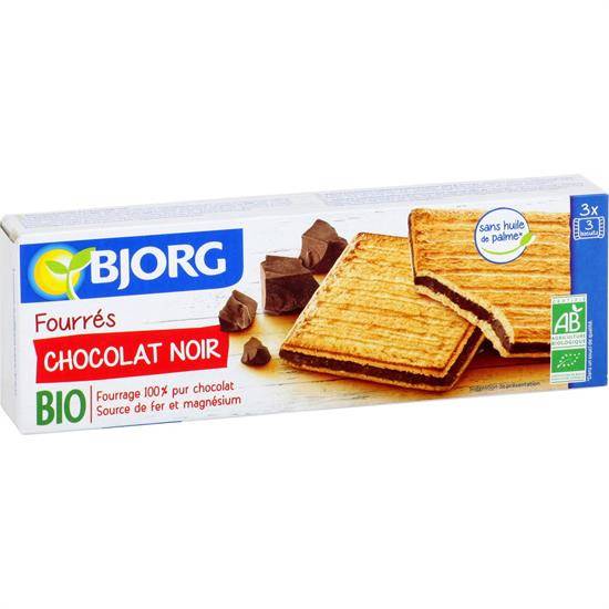 Bio - Biscuits fourrés chocolat noir bio BJORG - le paquet de 225 g