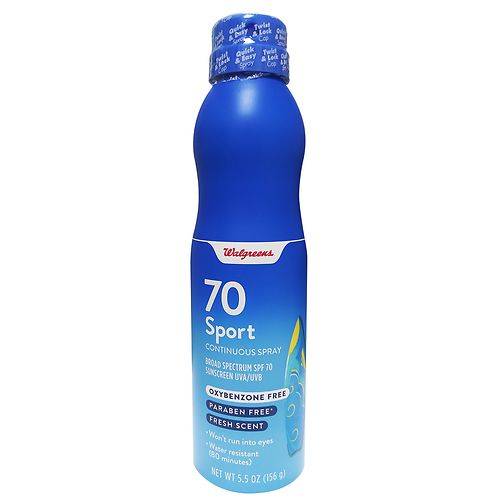 Walgreens Sport Sunscreen Continuous Spray SPF 70 Fresh - 5.5 OZ