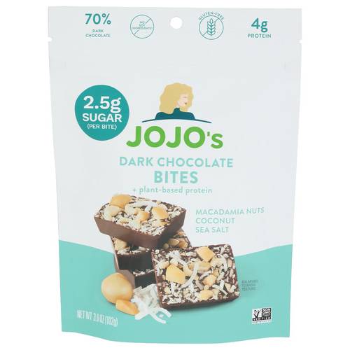 Jojo's Chocolate Dark Chocolate Macadamia Coconut Bites