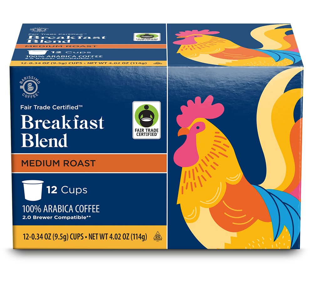 Barissimo Breakfast Blend Medium Roast Arabica Coffee Pods (12 x 0.34 oz)