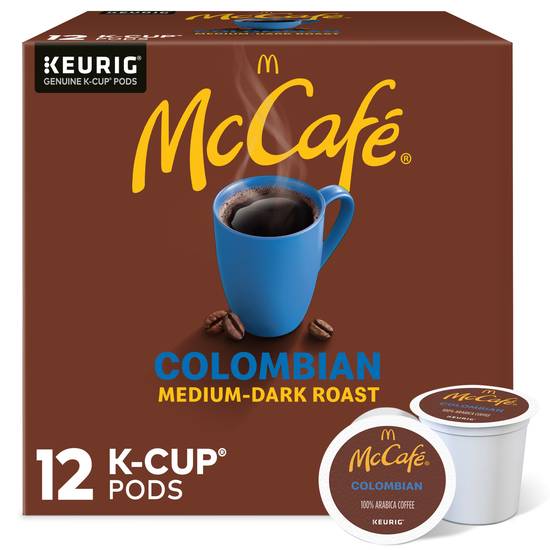 McCafe Colombian 100% Arabica Medium-Dark Roast Coffee K-Cup Pods, 12 CT