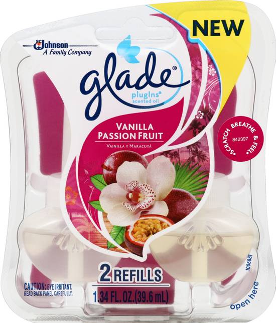 Glade Plugins Vanilla Passion Fruit Scented Oil Refill (2 refills)