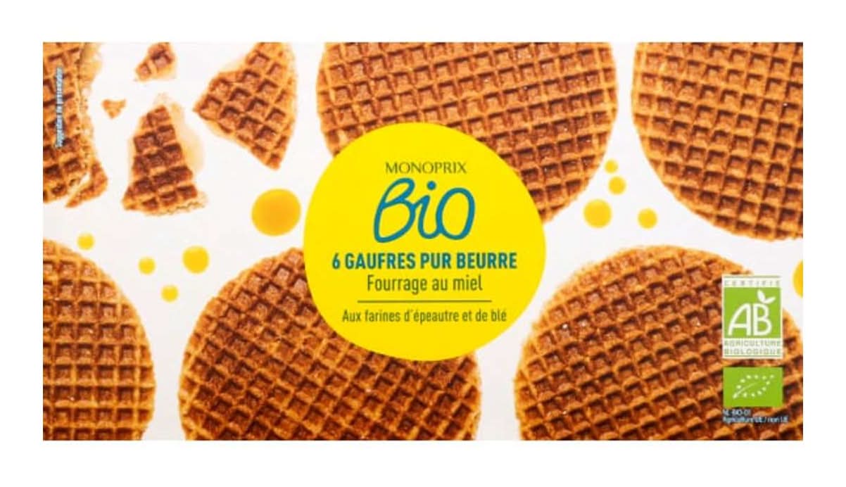 Monoprix Bio - Gaufres fourrage au miel (6)