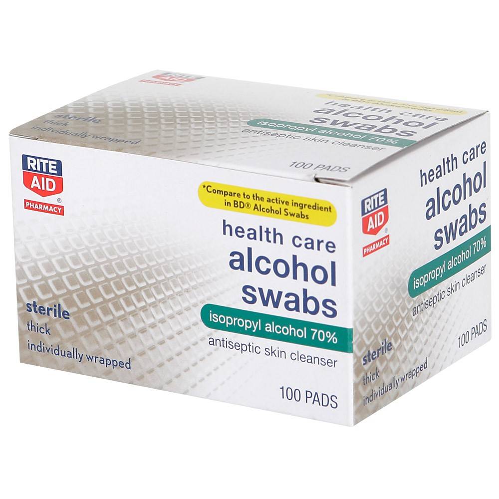 Rite Aid Health Care Alcohol Swabs Antiseptic Skin Cleanser (100 ct)