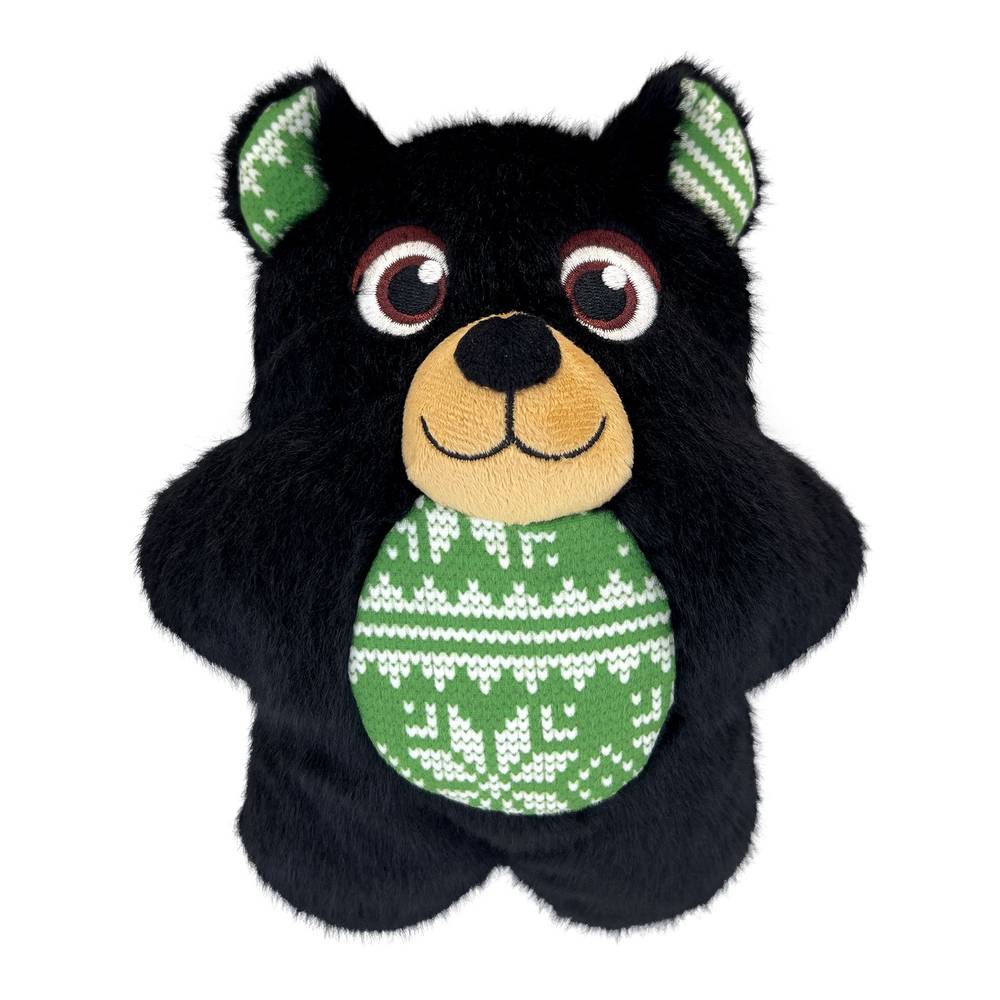 KONG Holiday Snuzzles Bear Dog Toy, Black