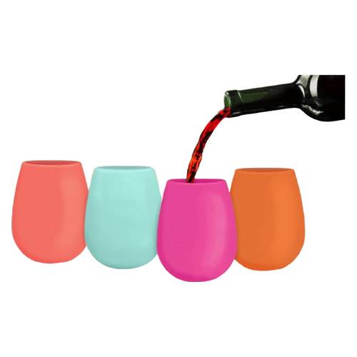 Shark Skinzz Silicone Wine Glasses Cups (4 ct)