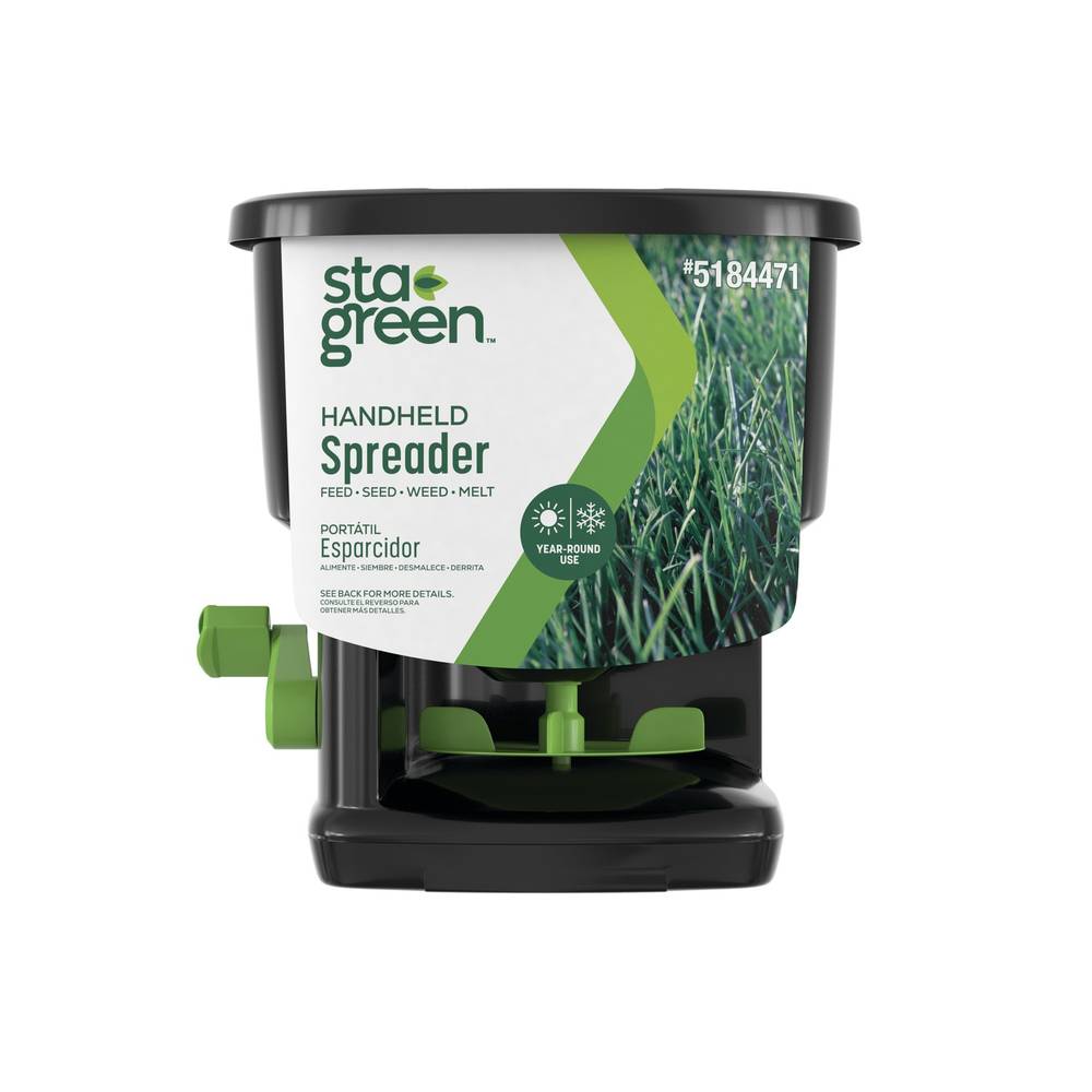 Sta-Green 8-lb Hand Powered Handheld Compatible with Ice Melt, Salt and Fertilizer | 71061