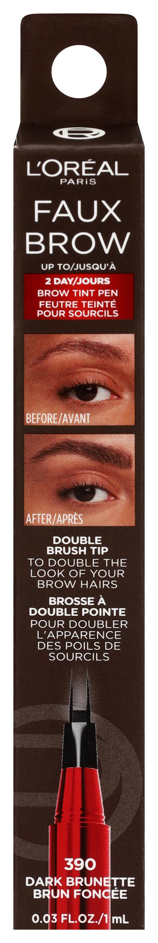 L'Oréal Faux Brow Filling Pen, Dark Brunette 390 (0.03 fl oz)